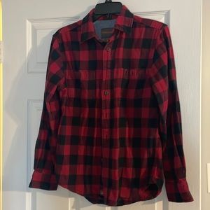 Cozy red & black flannel top